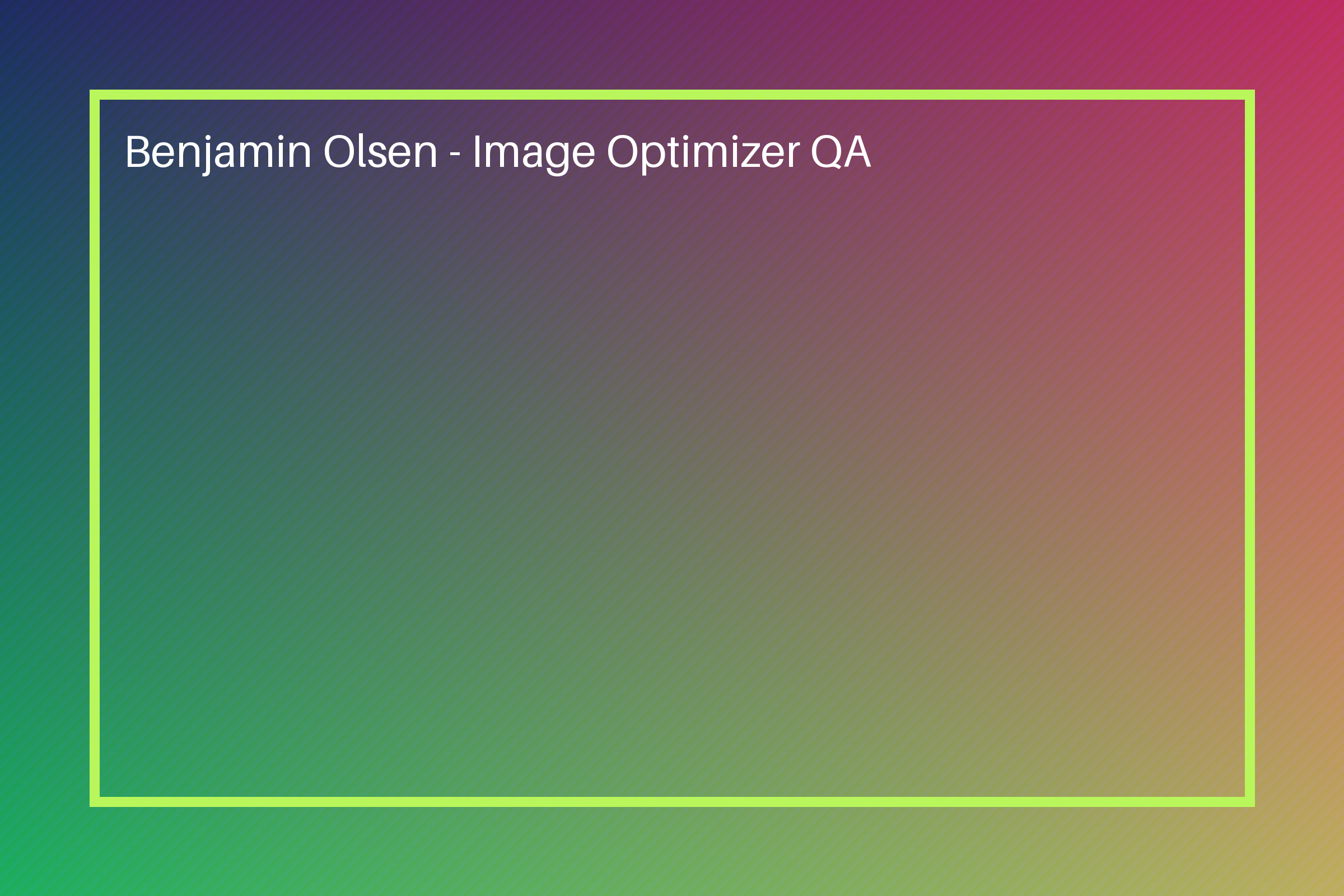 Original generated demonstration image with a gradient, lime frame and white text